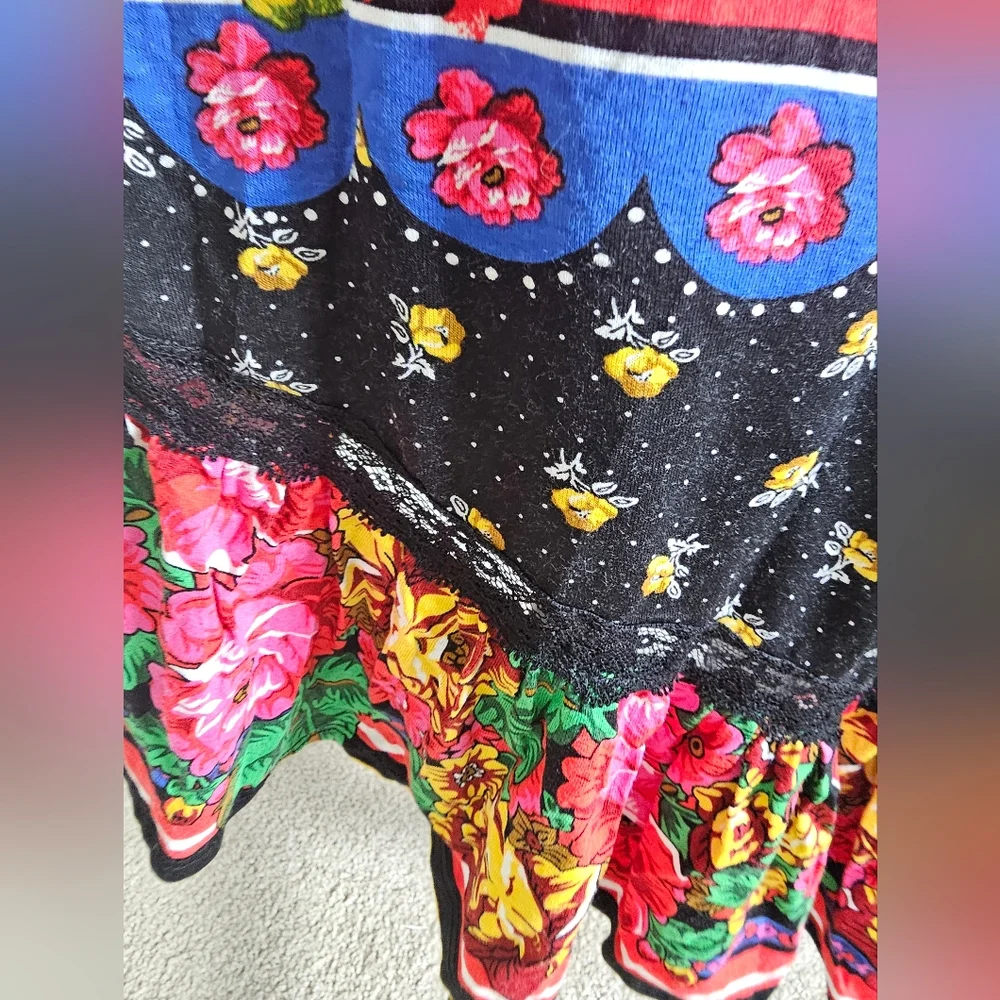ASOS Women's Midi Dress Bright Print  Asymmetrical Hem - Sz 10 - Picture 3 of 5